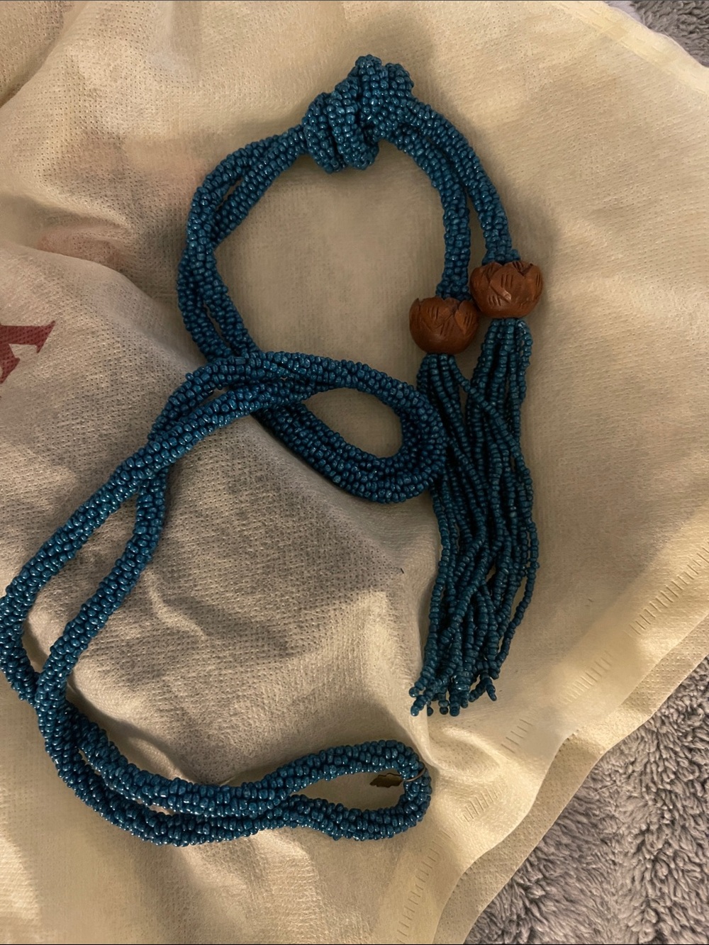 Hand beaded vintage mediation necklace